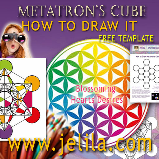 Want to know how to draw Metatron's Cube?  With my Easy Downloadable Template Print Out Colour In of Metatron's Cube? - www.jelila.com