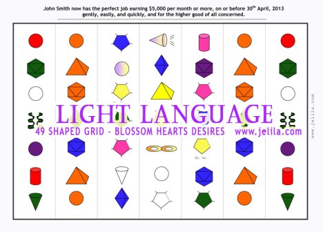 Want to define energies to support Achieving a Goal?  49 Shaped Light Language Grid - Sacred Geometries with Jelila - www.jelila.com