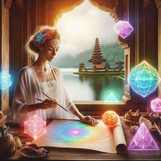 2016: Light Language healing session in Ubud, Bali with Jelila, using sacred geometry and colours